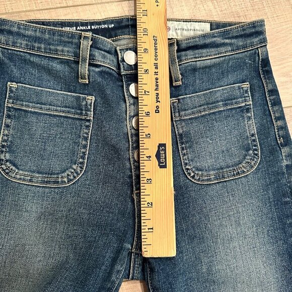 ANTHROPOLOGY ADRIANO GOLDSCHMIED WOMENS JEAN VINTAGE STEVIE ANKLE BUTTON SLIM 26 - Picture 4 of 10